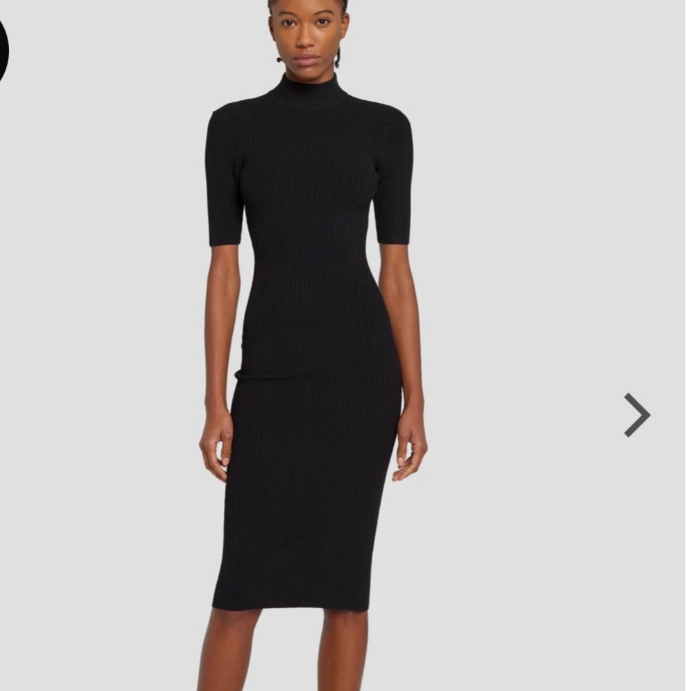 7 For All Mankind Black Body Con high neck dress. Super curvy sexy.